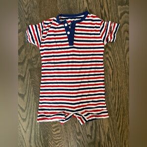 Kickee Pants Striped Red and Blue Romper